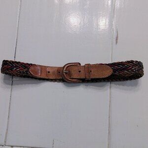 VTG 90s The Limited Genuine Leather Braided Belt Sz S Womens Southwestern Boho